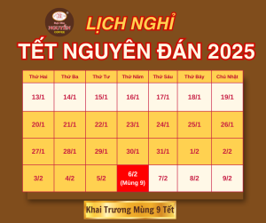 Thông Báo Lịch Nghỉ Tết Nguyên Đán Ất Tỵ 2025